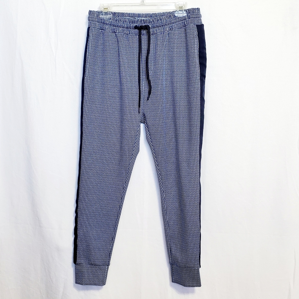 Zara Mens Navy Houndstooth Pattern Joggers XL NEW
